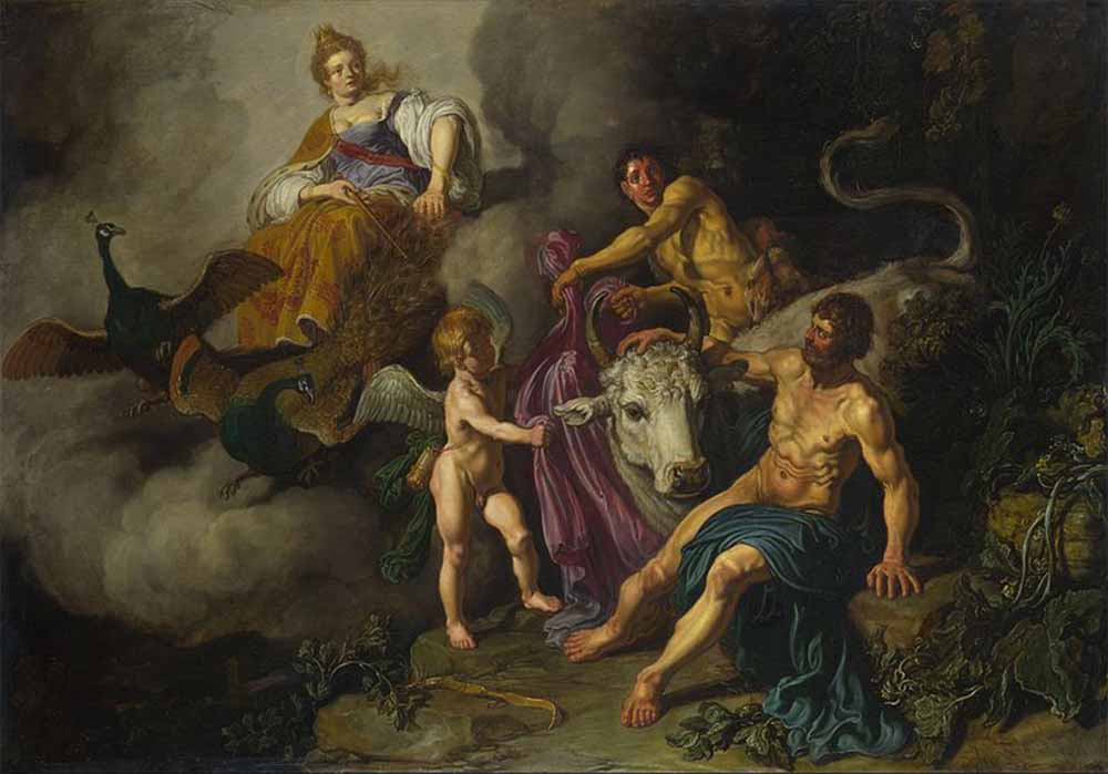 Hera discovering Zeus with Io, by Pieter Lastman (1617) (Public Domain)