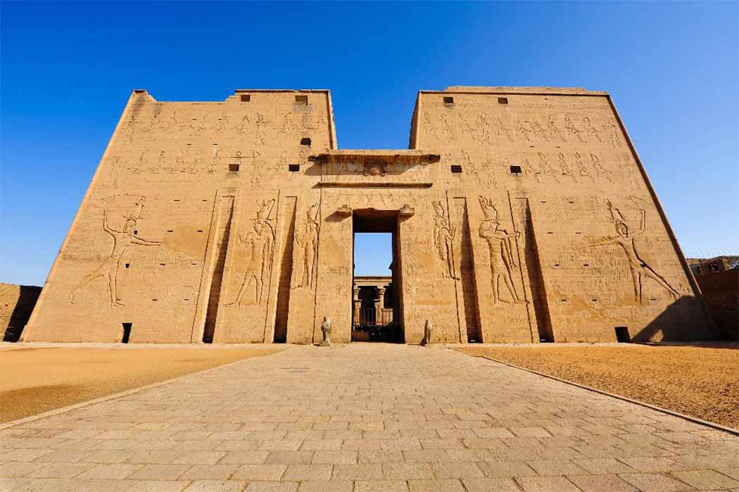 Temple of Horus, Edfu, Egypt. (Eishier / Adobe Stock) Many scholars consider this the best example of Ptolemaic temple building in Egypt due to its level of completeness and preservation. Chris please use this as the background image
