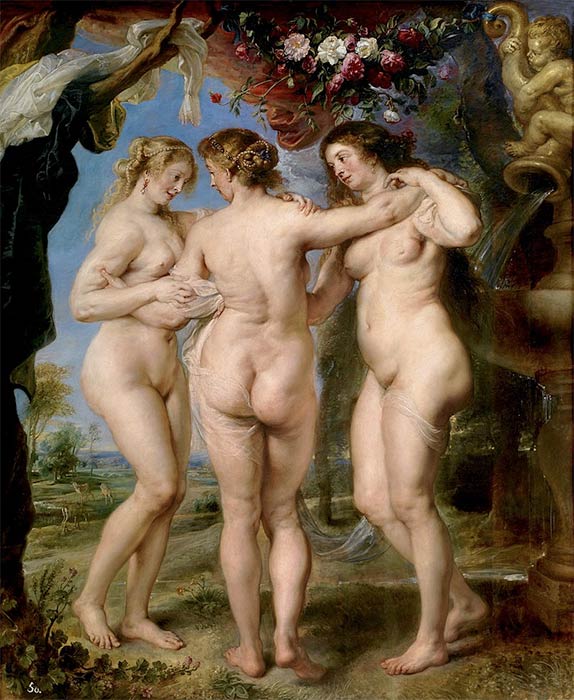 The Three Charities or Graces by Peter Paul Rubens (1635) - Museao del Prado (Public Domain)