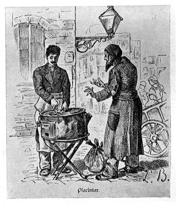 A Greek maker of plăcintă ,Bucharest, (1880) (Public Domain)