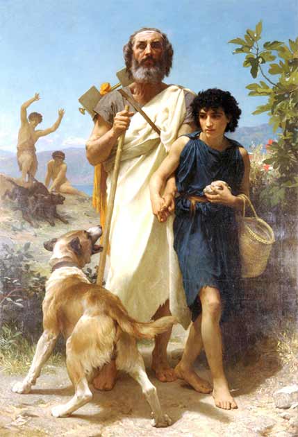 Homer and His Guide by William-Adolphe Bouguereau (1874) Milwaukee Art Museum. (Public Domain)