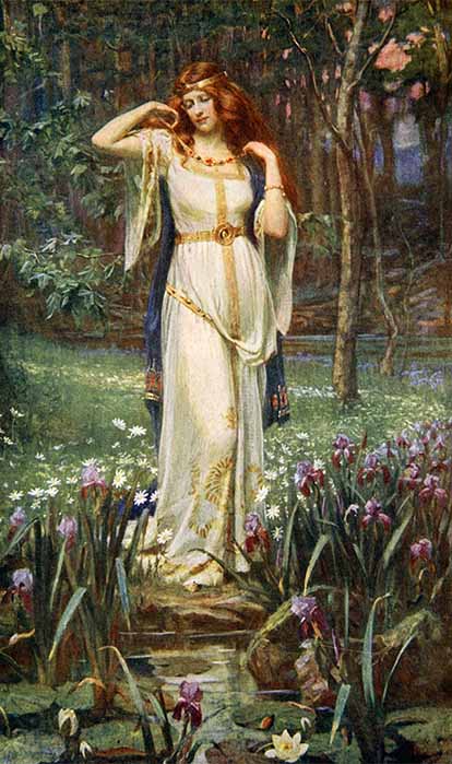 Freyja and the Necklace by James Doyle Penrose (1890) (Public Domain)