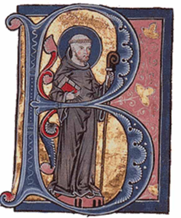 St Bernard of Clairvaux, shown here in a 13th-century illuminated manuscript (Public Domain)