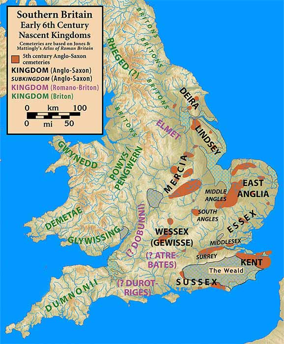 South Britain in the early sixth century, showing Gewisse (CC BY-SA 3.0)