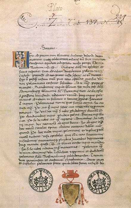 A Renaissance manuscript Latin translation of Plato’s ‘The Republic’ (Public Domain)