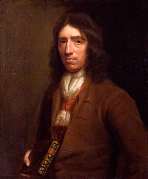 William Dampier portrait, holding his book, by Thomas Murray (1697) (Public Domain)