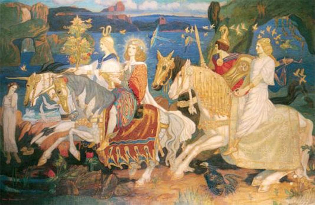 The Tuatha Dé Danann in John Duncan's Riders of the Sidhe. (1911) (Public Domain)