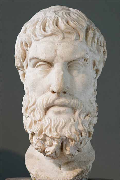 Bust of Epicurus, founder of the Epicurean school. Roman copy after a lost Hellenistic original (Public Domain)