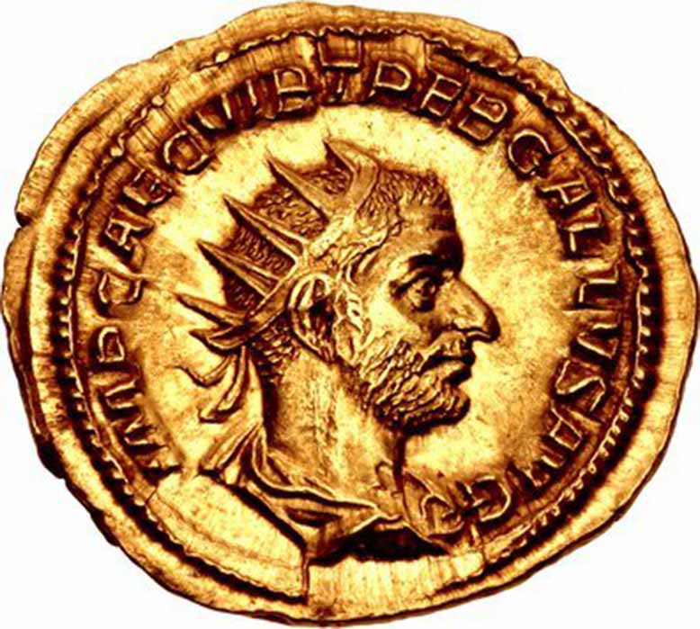 Aureus of Trebonianus Gallus (AD 251-253) (Classical Numismatic Group/ CC BY-SA 2.5)