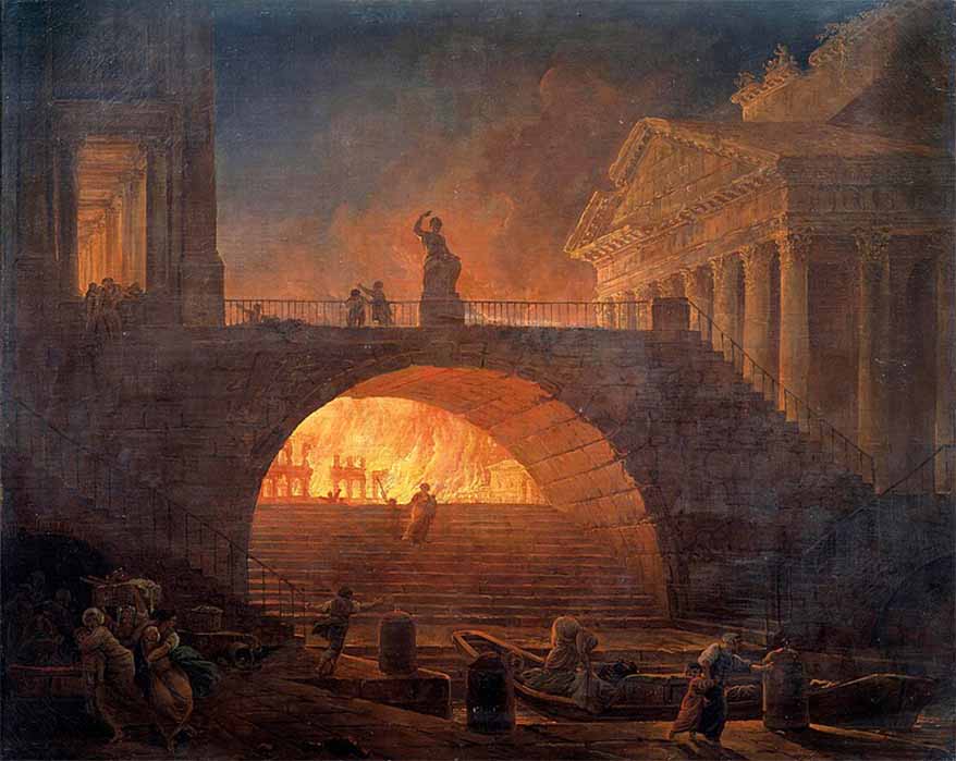 The Fire of Rome by Hubert Robert (1785) (Public Domain)