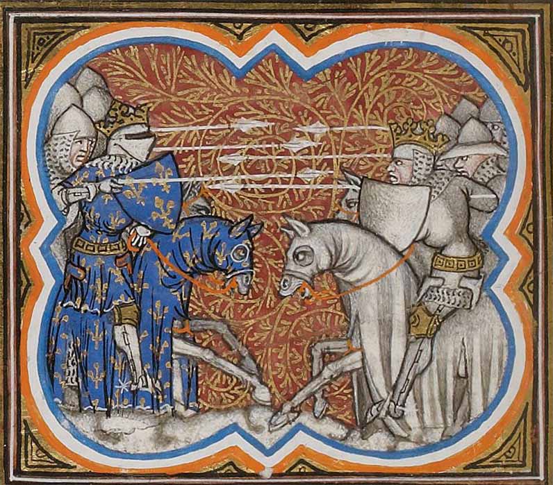 King Louis of France facing King Henry of England at the Battle of Bremule (Public Domain)