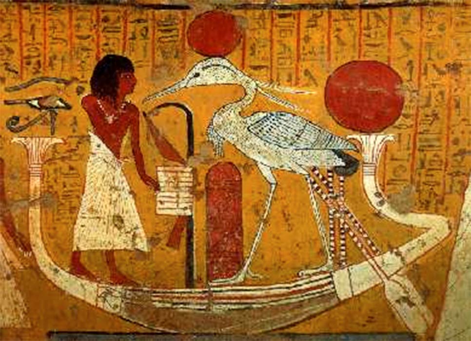 Bennu bird from an Egyptian papyrus. (Public Domain)