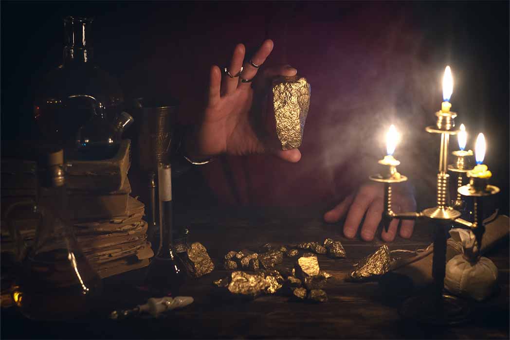 Alchemists sought to transform base metals into noble metals like gold, which was a physical and a spiritual process. (Dmitriy / Adobe Stock)