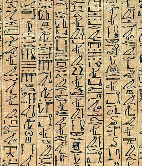 A section of the ancient ‘Papyrus of Ani” showing early cursive hieroglyphs. British Museum (Public Domain)