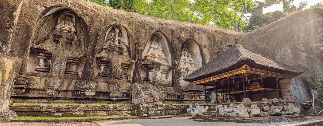 Gunung Kawi. Ancient carved in the stone temple with royal Udayana tombs. Bali, Indonesia (Adobe Stock)