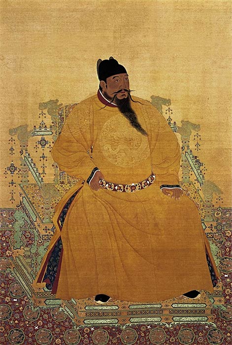 Emperor Chengzu of the Ming Dynasty, commonly called the Yongle Emperor, sitting in the 'Dragon' chair. Taibei National Palace Museum (Public Domain)
