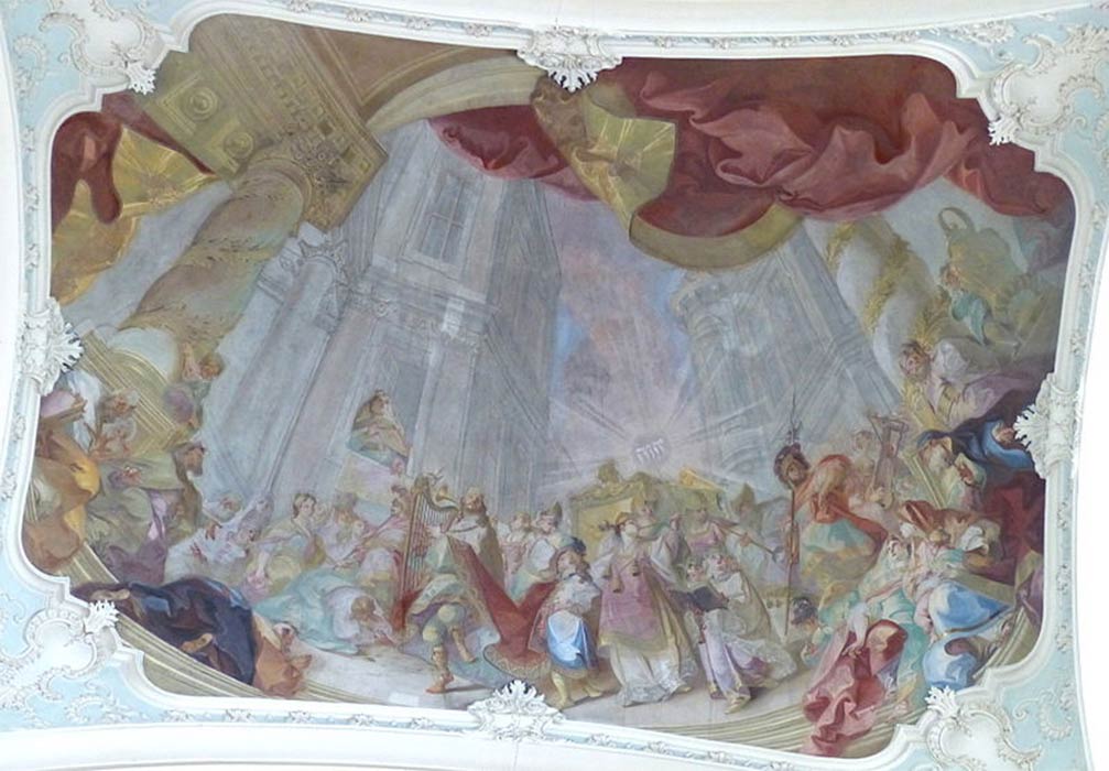Basilica - Fresco (1771) by Johann Baptist Wenzel Bergl showing the transfer of the Ark of the Covenant by king David to Mount Sion. (Wolfgang Sauber/CC BY-SA 3.0)