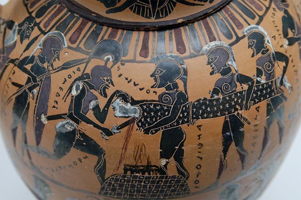 The sacrifice of Polyxena by the triumphant Greeks, Trojan War (570–550 BC) (CC BY-SA 2.5)