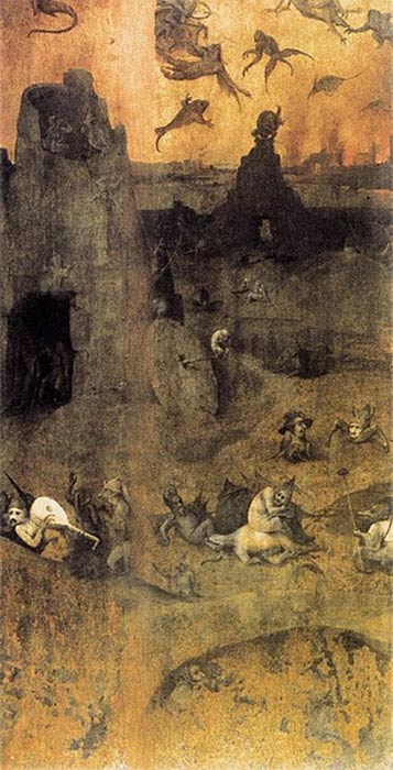 The Fall of the Rebel Angels by Hieronymus Bosch is based on Genesis 6:1–4 (Public Domain)