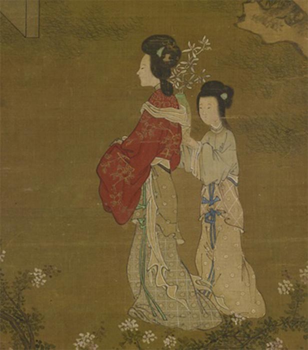 Tang Yin - Making the Bride's Gown (1700 and 1825) Walters Art Museum (Public Domain)