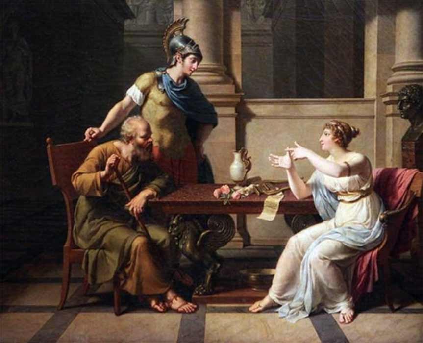 The debate of Socrates and Aspasia ( Public Domain )