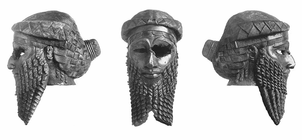 Mask of Sargon or his son Naram-Sin restored (Public Domain)