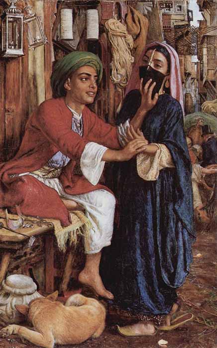A Street Scene in Cairo; The Lantern-Maker's Courtship, by William Holman Hunt (1854–61) (Public Domain)