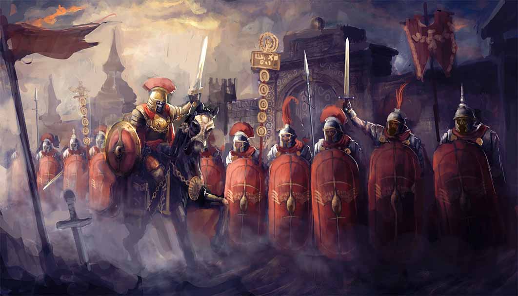 Roman soldiers and their general (vukkostic/ Adobe Stock)