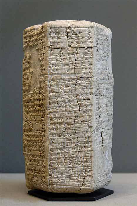 Sumerian Cuneiform Cylinder similar to the "Barton Cylinder" (Marie-Lan Nguyen/ Public Domain)