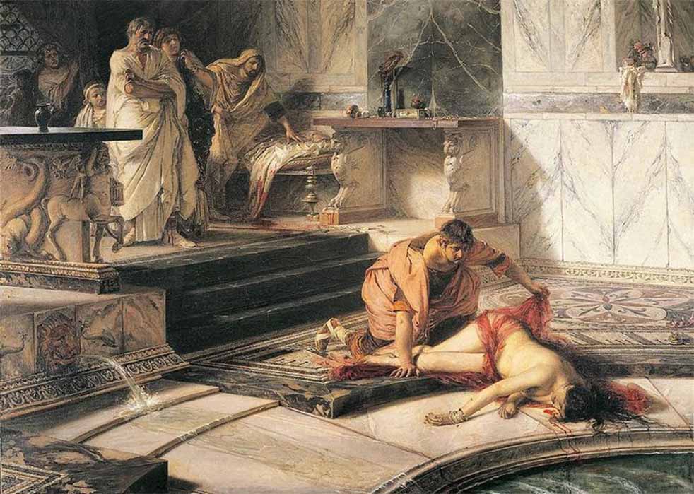 Nero at the body of his mother Agrippina by Antonio Rizzi (19th century) Museo Civico Ala Ponzone (Public Domain)