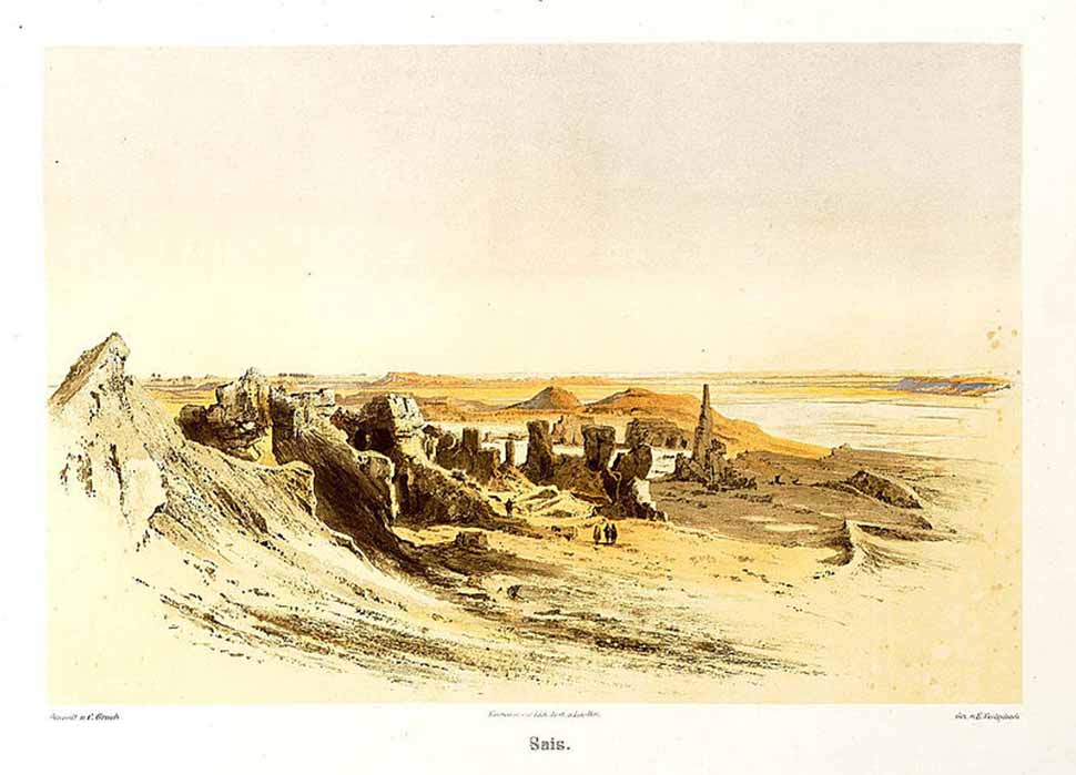 Ruins of Sais, by Karl Richard Lepsius (1810–1884) (Public Domain)