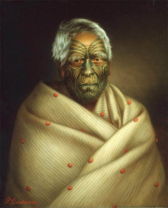 A portrait of Māori man, by Gottfried Lindauer (Public Domain)
