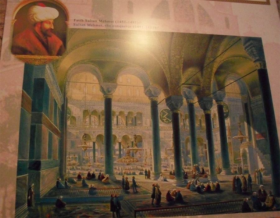 Displayed painting of the interior in the time of Fatih Sultan Mehmet. (Image: Courtesy Micki Pistorius)