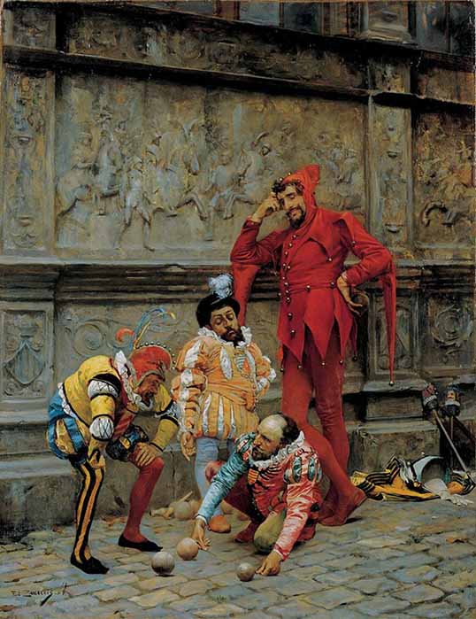 Court Jesters by Duardo Zamacois Y Zabala (1868) Museo de Bellas Artes de Bilbao (Public Domain)