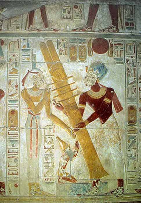 This Djed pillar was the sacred link that unites man to the divine world. Raising the Djed pillar, Temple of Seti I, Abydos, Egypt ( Public Domain)