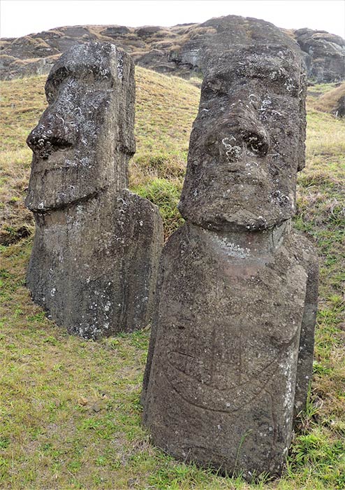 Image of a ship on one of the Maoi’s on Easter Island (Image: © Alistair Coombs)