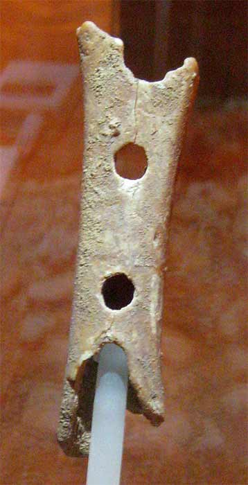 The oldest musical instrument in the world is a 60,000-year-old Neanderthal hunter’s bone flute that was discovered in Divje babe cave near Cerkno. (Public Domain)