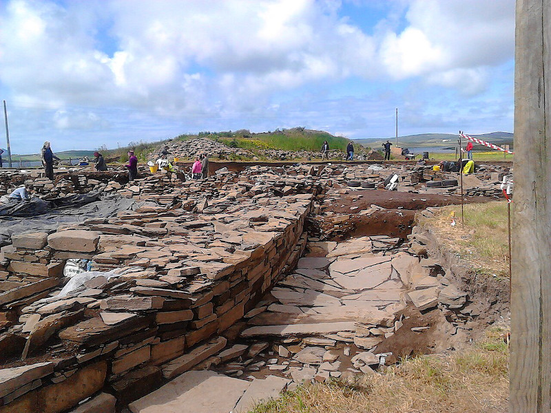 Excavation at the Neolithic Ness of Brodgar site.