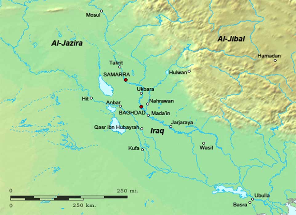 Map of the region of Iraq in the ninth–10th centuries (Ro4444 / CC BY-SA 3.0)