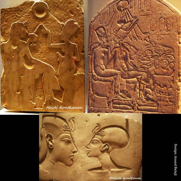Such scenes are extremely rare in Egyptian art; in fact, these constitute the only examples of a king and queen sharing intimate moments. But, when Akhenaten came to the throne he dictated the course of art—the results are staggering as they are impressive. (Neues Museum, Berlin and Brooklyn Museum, New York.)