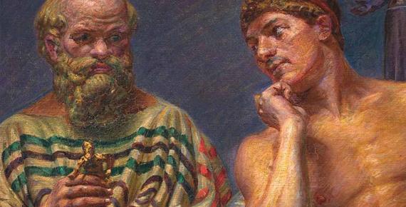 Socrates and Alcibiades by Kristian Zahrtmann  (1910) Statens Museum for Kunst (Public Domain)