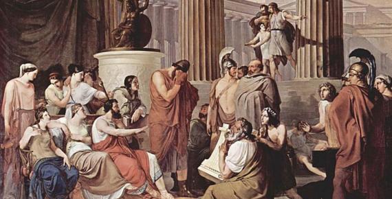 Odysseus at the Court of Alcinous (1814-1816) by Francesco Hayez (Public Domain)