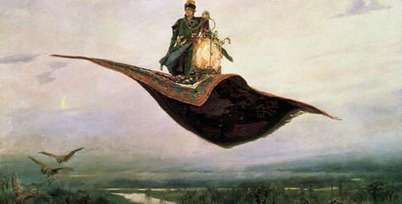The Flying Carpet, a depiction of the hero of Russian folklore, Ivan Tsarevich 1880 by Viktor Vasnetsov