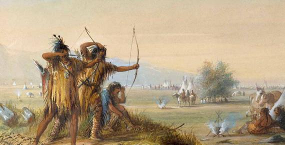 Snake Indians - Testing Bows  by Alfred Jacob Miller 1858 – 1860 (CC BY-SA 3.0)