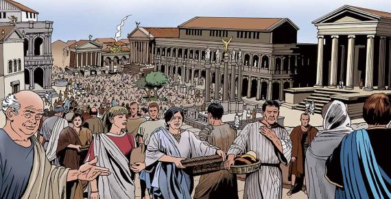Roberto the Roman welcoming the traveler to bustling Rome(Massimo Todaro /Adobe Stock)