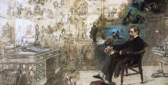 Dickens’ Dream by Robert William Buss (1875) Charles Dickens Museum (Public Domain)