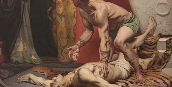 Detail of the Murder of Commodus by Fernand Pelez. (1879). (Public Domain)