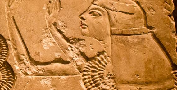 Detail, limestone relief depicting Vizier Aye’s wife Tey.