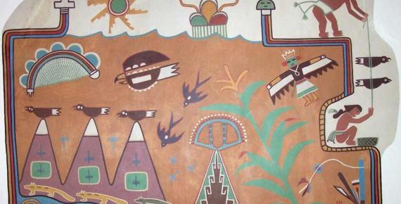 Kabotie Hopi Symbols Mural (Public Domain)