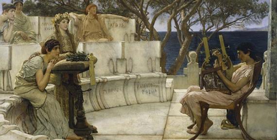 Sappho and Alcaeus by Lawrence Alma-Tadema (1881)